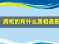 属蛇的和什么属相最配、相克(属蛇的和什么属相最配)