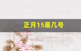 正月15是几号(正月15是几号呀)