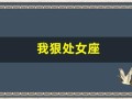 我狠处女座(处女座 狠人)