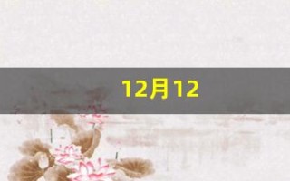 12月12(12月12号是什么节日)