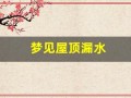 梦见屋顶漏水(梦见屋顶漏水是什么意思)