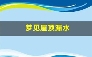 梦见屋顶漏水(梦见屋顶漏水是什么意思)