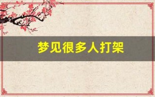 梦见很多人打架(梦见很多人打架的场面)