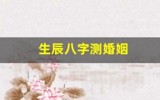 生辰八字测婚姻(生辰八字测婚姻配对)