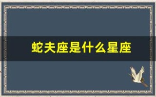 蛇夫座是什么星座(蛇夫座是什么星座最配)