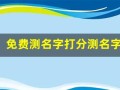 免费测名字打分测名字(姓名免费打分查询)