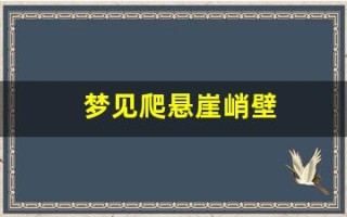 梦见爬悬崖峭壁(梦见爬悬崖峭壁什么预兆)