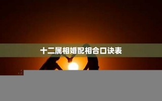 十二属相婚配(十二属相婚配表相克)