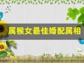 属猴女最佳婚配属相(2004年属猴女最佳婚配属相)