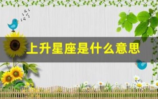 上升星座是什么意思(上升星座怎么查)