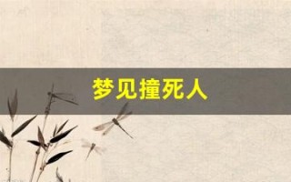 梦见撞死人(梦见撞死人要赔钱是什么意思)