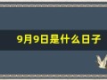9月9日是什么日子(每年11月9日是什么日子)