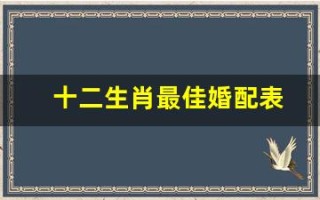 十二生肖最佳婚配表(十二生肖最佳婚配表图片)