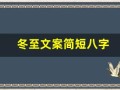 冬至文案简短八字(冬至文案短句)