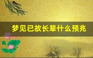 梦见已故长辈什么预兆(白天梦见已故长辈什么预兆)