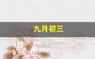 九月初三(九月初三夜全诗)
