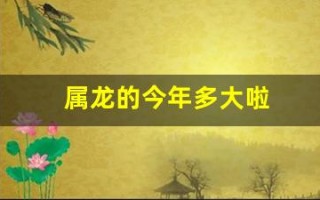 属龙的今年多大啦(属龙的今年多大啦啊)