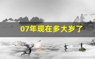 07年现在多大岁了(07年现在多大岁了2024)