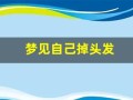 梦见自己掉头发(梦见自己掉头发一抓一大把是什么意思)