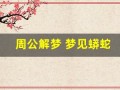 周公解梦 梦见蟒蛇(周公解梦 梦见蟒蛇脱皮)