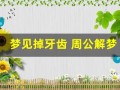 梦见掉牙齿 周公解梦(梦见掉牙齿周公解梦)