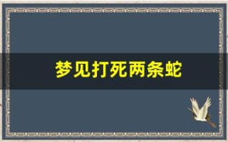 梦见打死两条蛇(梦见把蛇切成一截一截)