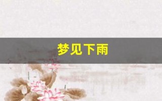 梦见下雨(梦见下雨房子漏雨)