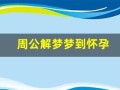 周公解梦梦到怀孕(周公解梦梦到怀孕生孩子)