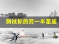 测试你的另一半星座(测试你的另一半星座是什么)