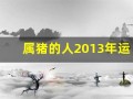 属猪的人2013年运程(属猪人2013年运势运程)
