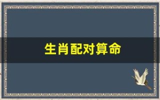 生肖配对算命(生肖配对查询 男女 婚姻)