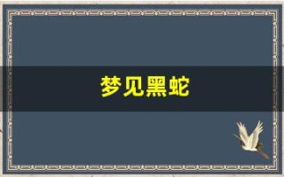 梦见黑蛇(梦见黑蛇是什么预兆男人)