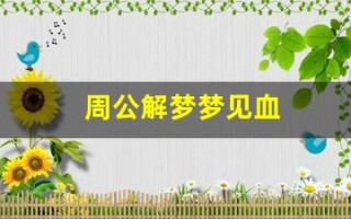 周公解梦梦见血(周公解梦梦见血肉模糊的场面)
