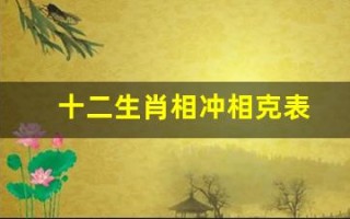 十二生肖相冲相克表(十二生肖相配婚姻配对表)
