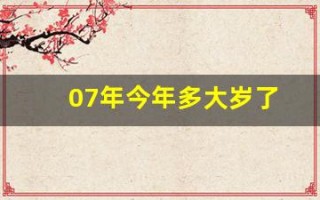 07年今年多大岁了(2007年今年多大岁了)