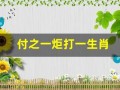 付之一炬打一生肖(付之一炬打一数字)