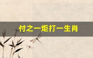 付之一炬打一生肖(付之一炬打一数字)