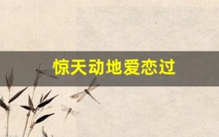 惊天动地爱恋过(惊天动地爱恋过歌曲)