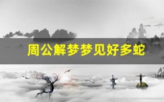 周公解梦梦见好多蛇(周公解梦梦见好多蛇什么意思)