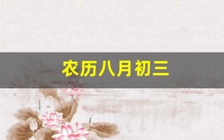 农历八月初三(农历七月初七是)