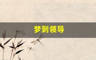 梦到领导(梦到领导和自己很亲密)