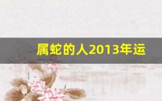属蛇的人2013年运程(属蛇人2013年运势及运程)