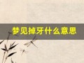 梦见掉牙什么意思(梦见掉牙什么意思)
