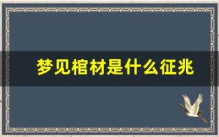 梦见棺材是什么征兆(男人梦见棺材有预兆)