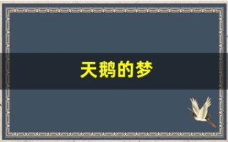 天鹅的梦(天鹅的梦中文歌词)