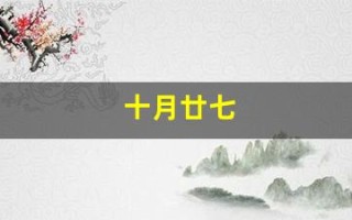 十月廿七(农历十月廿七)
