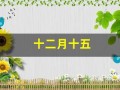 十二月十五(十二月十五是什么星座)