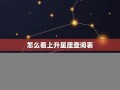 怎么算上升星座(怎么算上升星座查询)