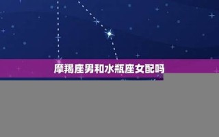 摩羯女和水瓶男(摩羯女和水瓶男在一起合适吗)