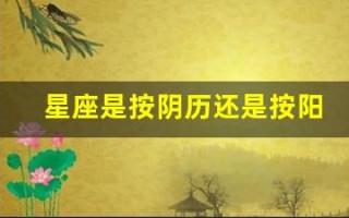 星座是按阴历还是按阳历(星座是按阴历还是按阳历生日)